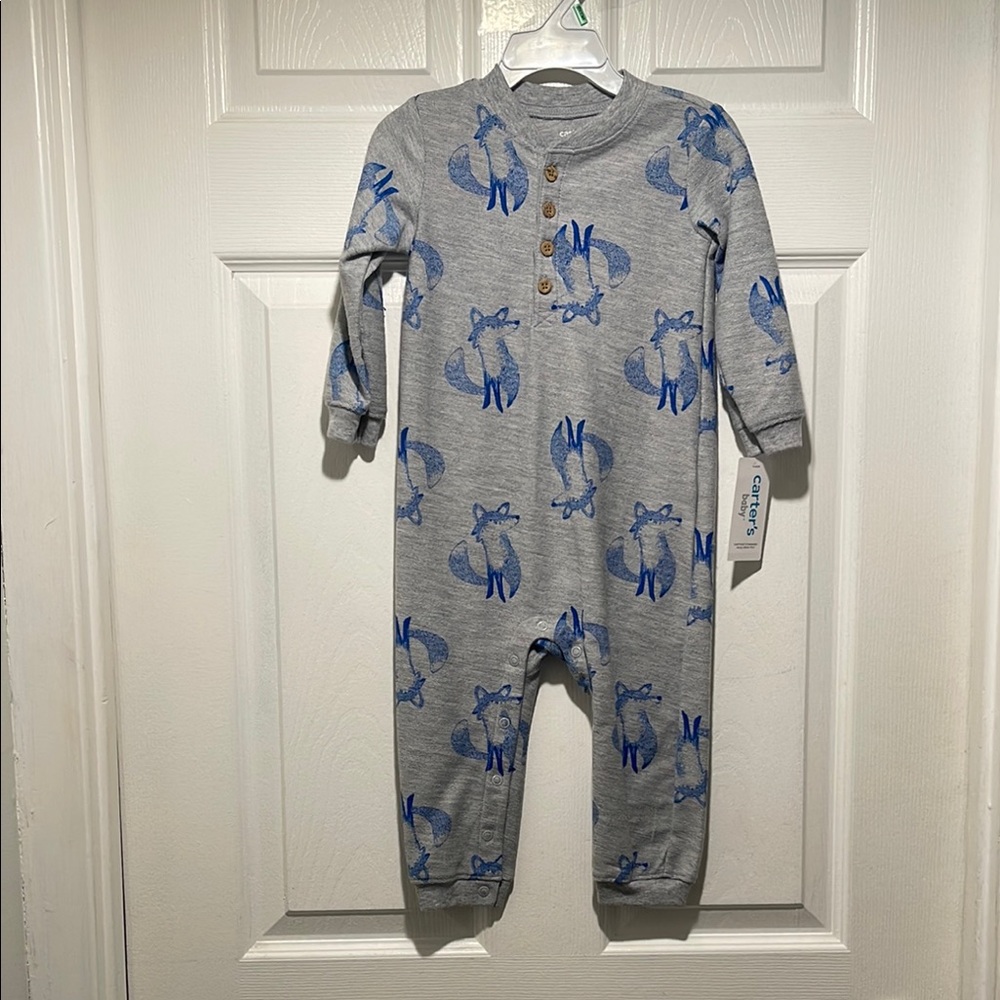 Carter’s Gray and Blue Baby Onesie BNWT